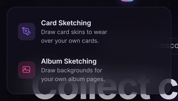 The Sketching menu as it appears on the site